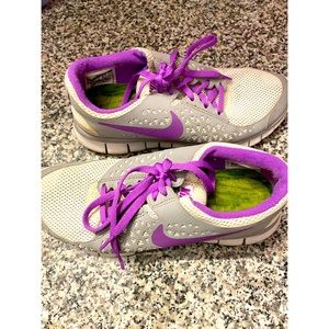 Gently Used Nike Sneakers White Grey Purple
